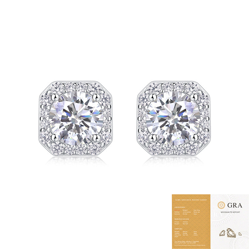 S925 silver heart rose earrings moissanite new style earrings
